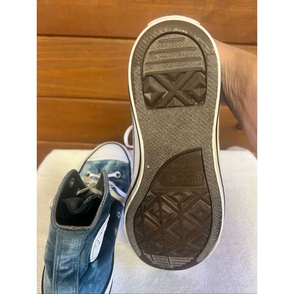 Converse Womans  Chuck Taylor All Star high-top sneakers in a teal velvet Sz 8 - Picture 4 of 8